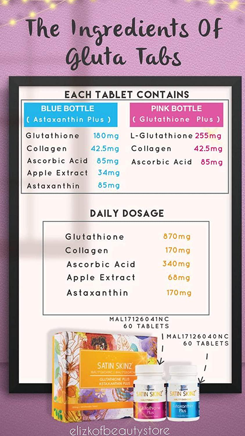 SATIN SKINZ GLUTATHIONE PLUS AND ASTAXNTHIN PLUS