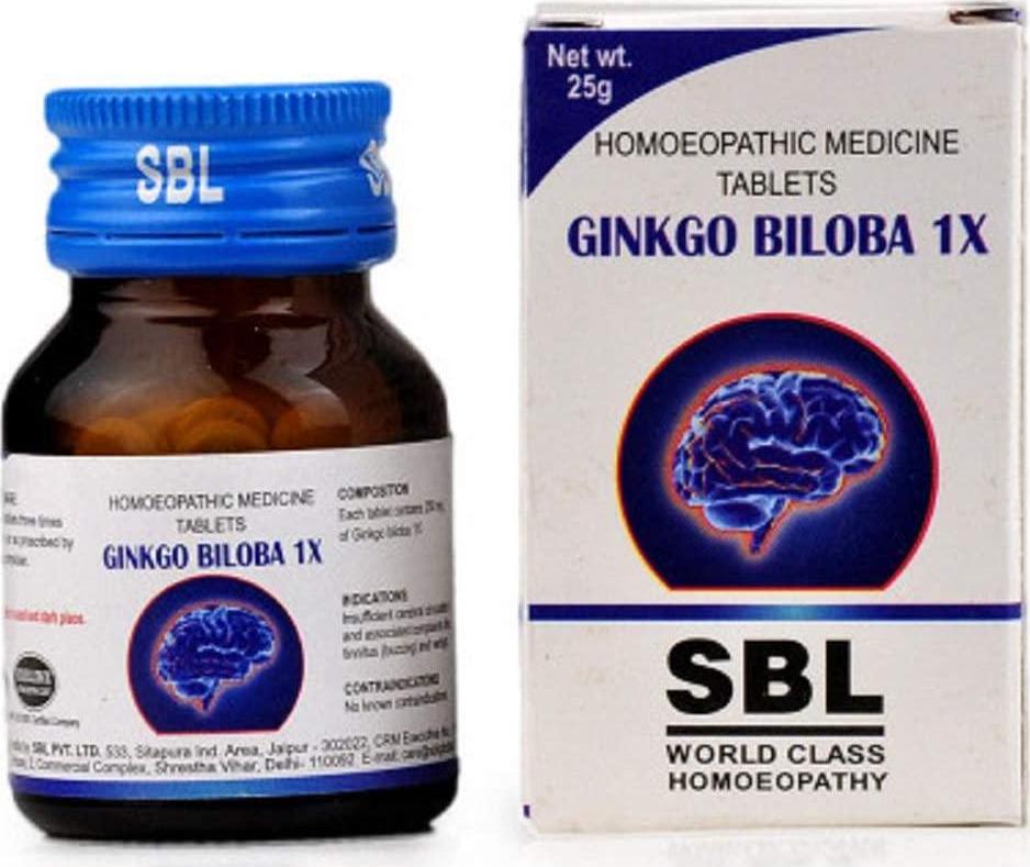 SBL Homeopathic Ginkgo Biloba 1X (25g) (Pack of 5)