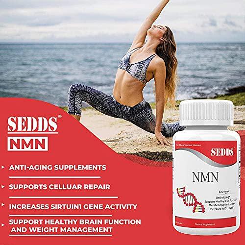SEDDS NMN 300mg Per Serving (Beta Nicotinamide Mononucleotide) to Increase NAD+ Levels Riboside for Energy, Anti Aging, Brain Function Metabolic optimazation by SEDDS Supplements
