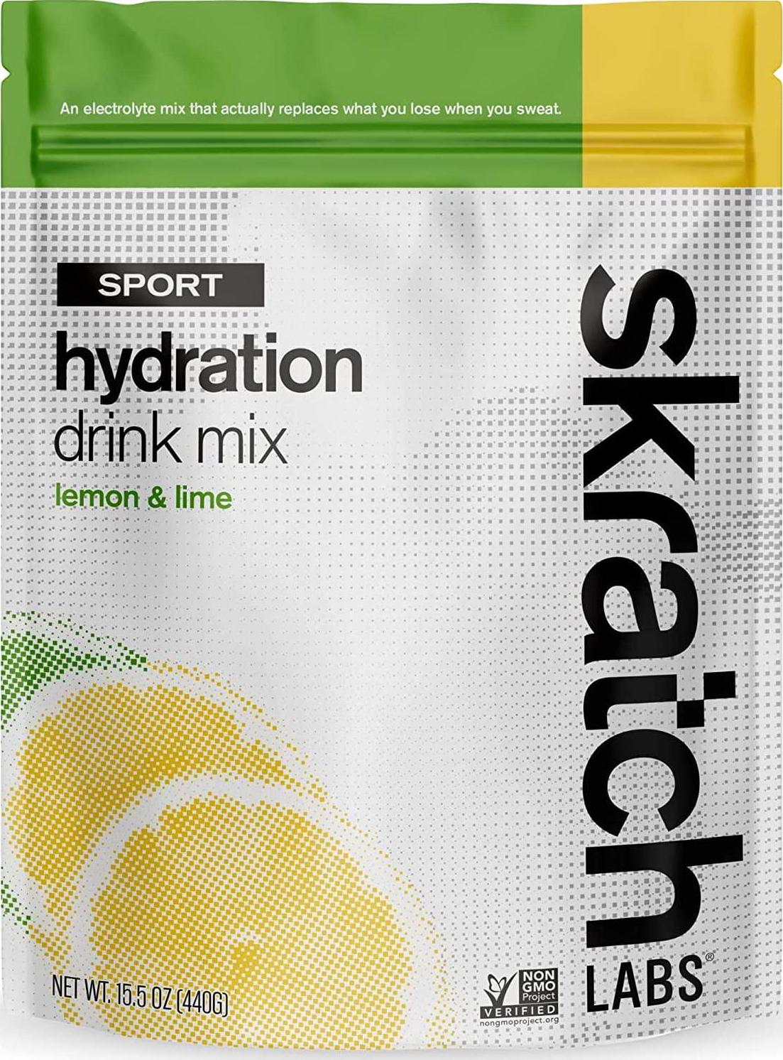 SKRATCH LABS Sport Hydration Drink Mix, Lemon Lime (15.5 oz, 20 Servings) - Electrolyte Powder Developed for Athletes and Sports Performance, Gluten Free, Vegan, Kosher