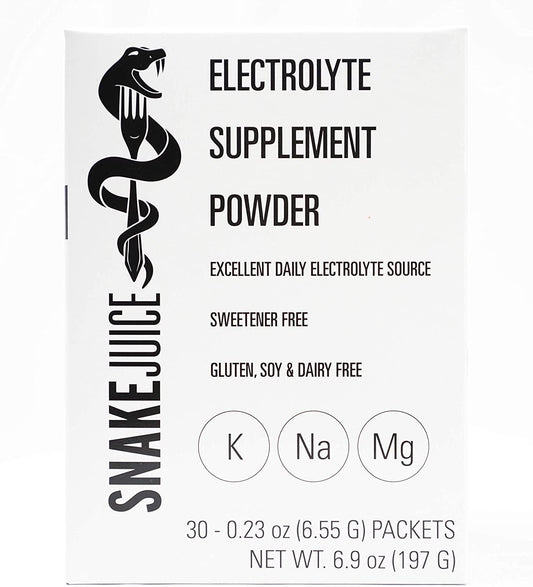 SNAKE Juice Keto Diet Electrolyte Powder, Unflavored, Fasting-Focused Supplement Beverage Mix, 30 Easy-Open Packets