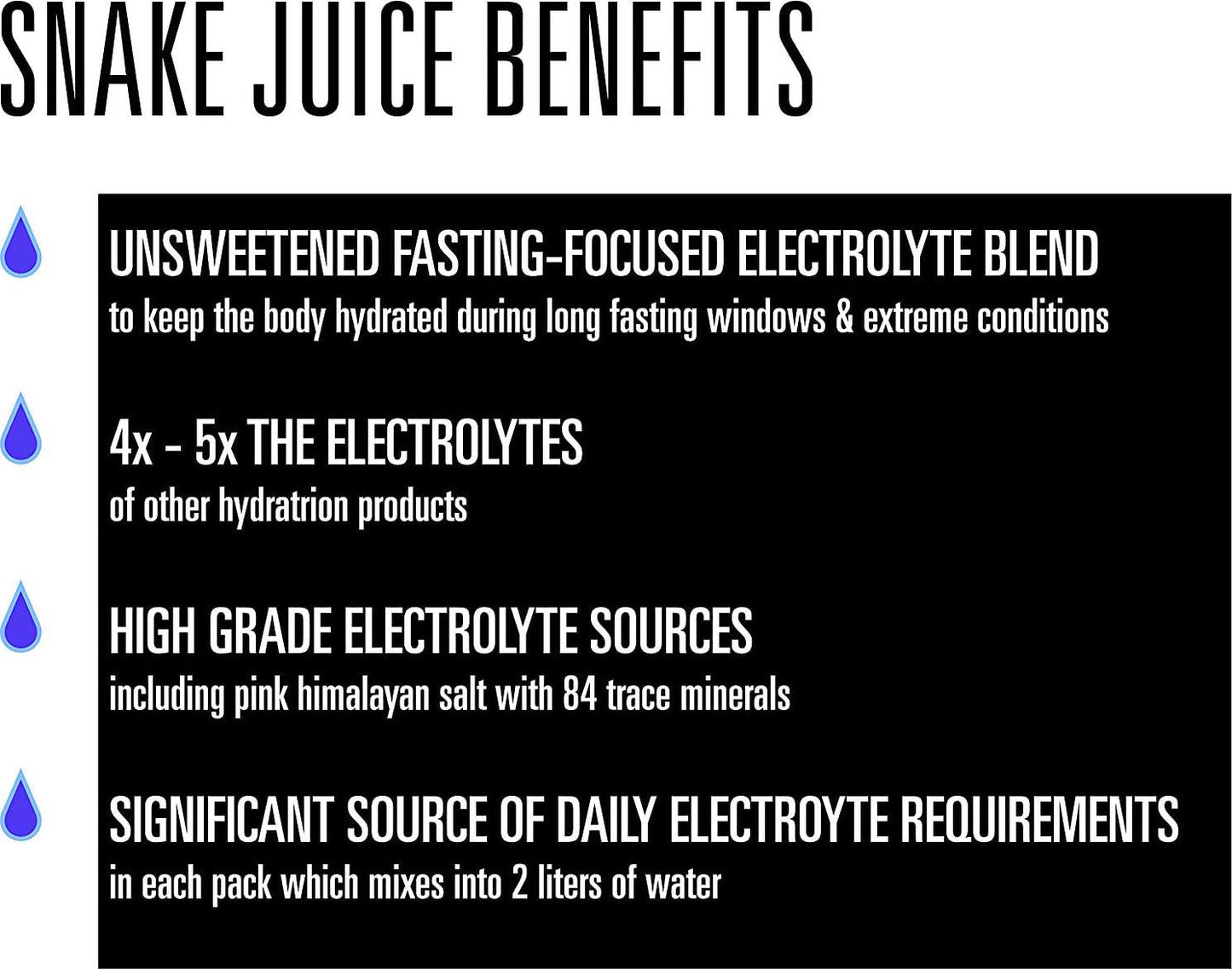 SNAKE Juice Keto Diet Electrolyte Powder, Unflavored, Fasting-Focused Supplement Beverage Mix, 30 Easy-Open Packets