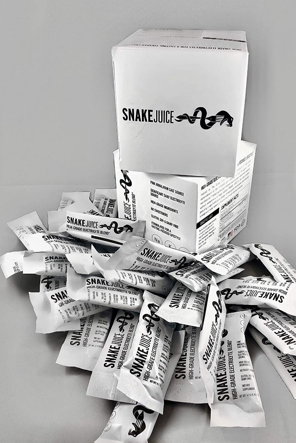 SNAKE Juice Keto Diet Electrolyte Powder, Unflavored, Fasting-Focused Supplement Beverage Mix, 30 Easy-Open Packets