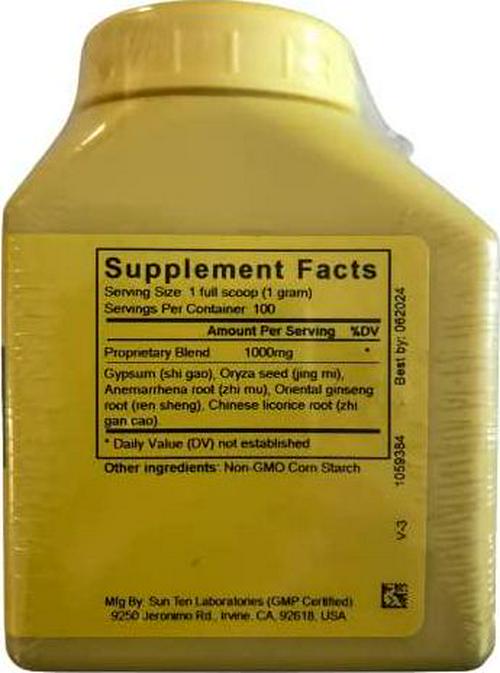 SUN TEN - GINSENG and GYPSUM COMBINATION Bai Hu Jia Ren Shen Tang Concentrated Granules 100g 346 by Baicao