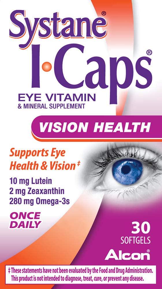 SYSTANE ICAPS Eye Vitamin and Mineral Supplement, Vision Health Formula, 30 Softgels
