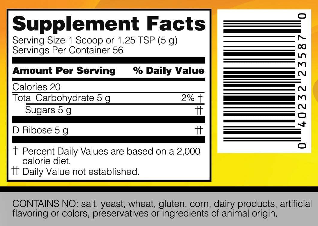 S.H.I.N.E.Â D-Ribose with Bioenergy RiboseÂ 9.9 oz (280 g)