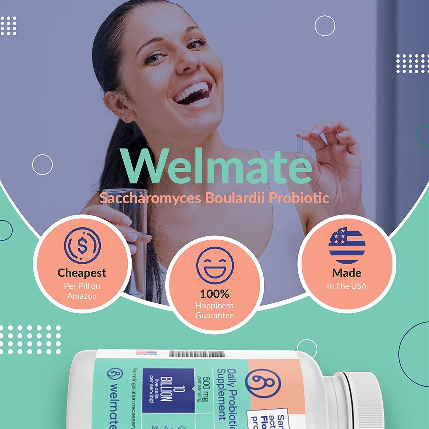 Saccharomyces Boulardii | Strengthens Immune System | 200 Capsules | Daily Probiotic Supplement | 10 Billion CFU