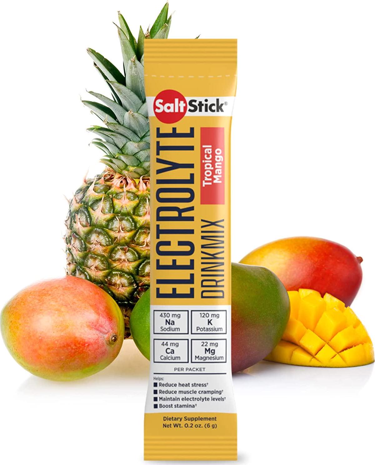 SaltStick DrinkMix, Electrolyte Replacement Drink Mix Powder for Rehydration, Exercise, Hiking and Sports Recovery, 12-ct Carton of Single Serving Packets, Tropical Mango