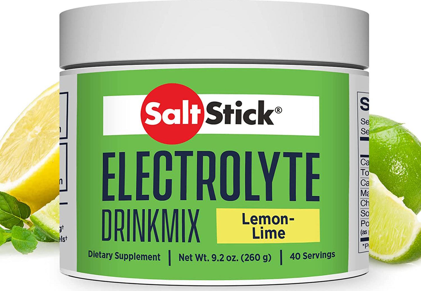 SaltStick DrinkMix, Electrolyte Replacement Drink Mix Powder for Rehydration, Exercise, Hiking and Sports Recovery, Tub of 40 Servings, Lemon-Lime