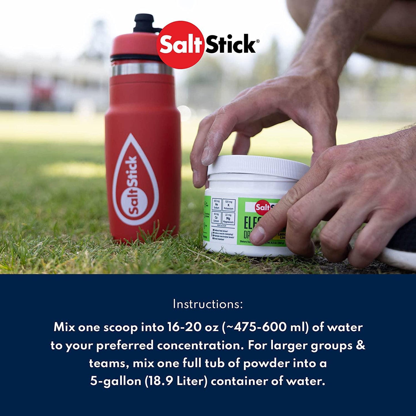 SaltStick DrinkMix, Electrolyte Replacement Drink Mix Powder for Rehydration, Exercise, Hiking and Sports Recovery, Tub of 40 Servings, Lemon-Lime