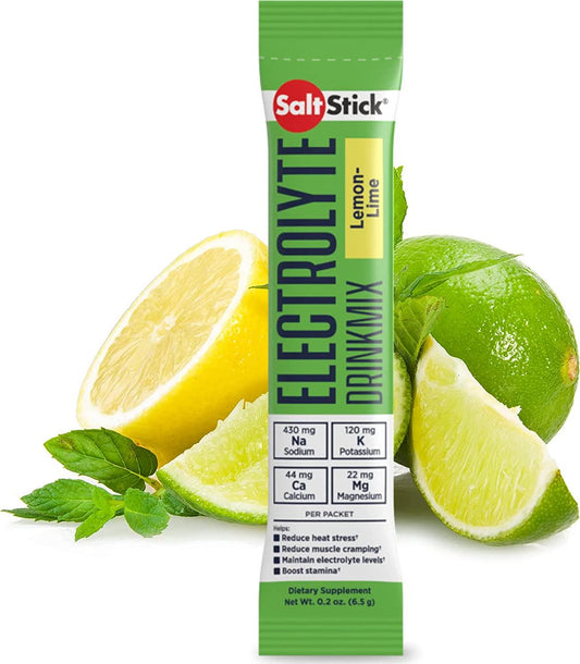 SaltStick DrinkMix, Electrolyte Replacement Drink Mix Powder for Rehydration, Exercise, Hiking and Sports Recovery, 12-ct Carton of Single Serving Packets, Lemon-Lime