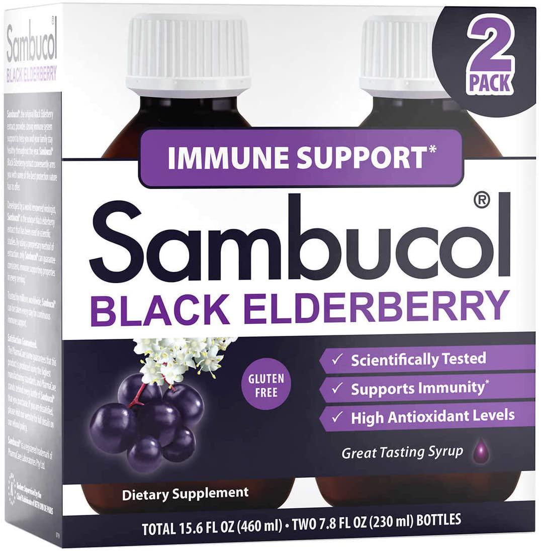 Sambucol Black Elderberry Immune System Support, Syrup 7.8 Oz by Sambucol (Pack of 2)