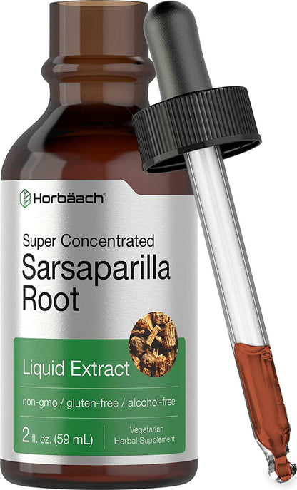 Sarsaparilla Root Liquid Extract | 2 fl oz | Alcohol Free | Vegetarian, Non-GMO and Gluten Free | by Horbaach