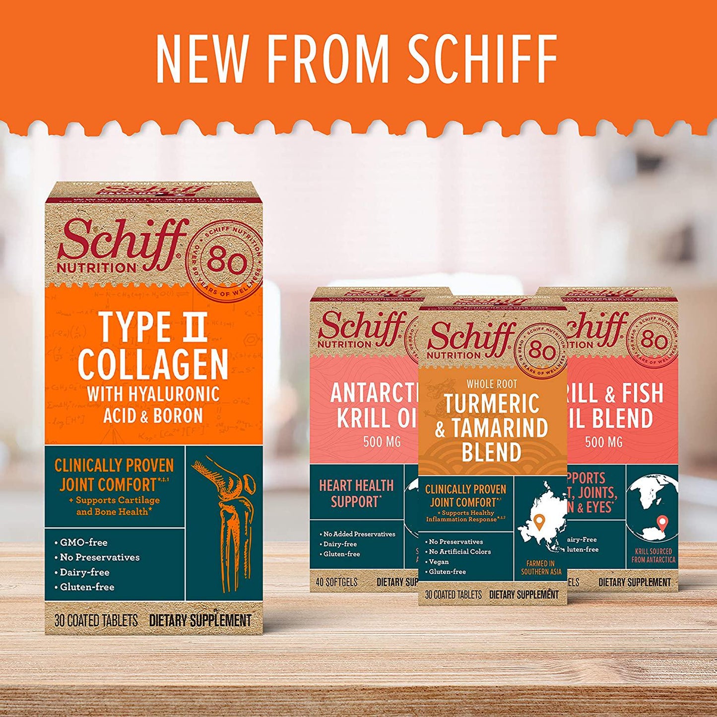 Schiff Type Ii Collagen, Hyaluronic Acid and Boron Tablets, (30Count In A Bottle), Clinically Proven, 30Count