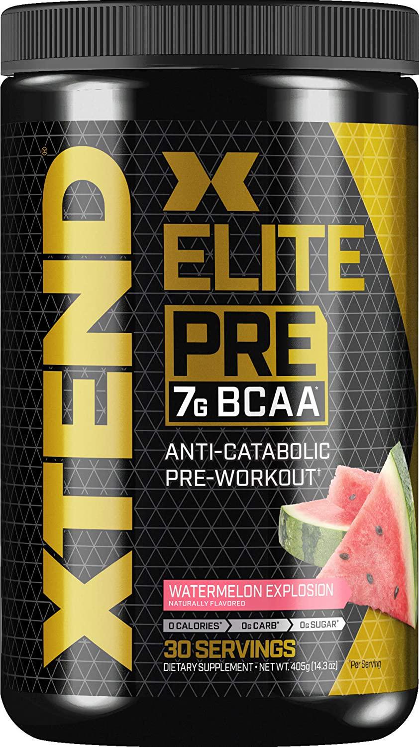 Scivation XTEND Elite Pre BCAA Powder Anti-Catabolic Pre Workout Drink with Branched Chain Amino Acids BCAAs, 30 Servings, Watermelon Explosion,(Pack of 1) 14.286 Ounce