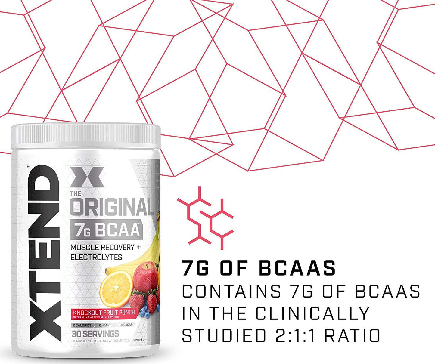 Scivation Xtend BCAA Powder, Branched Chain Amino Acids, BCAAs, Fruit Punch, 30 Servings