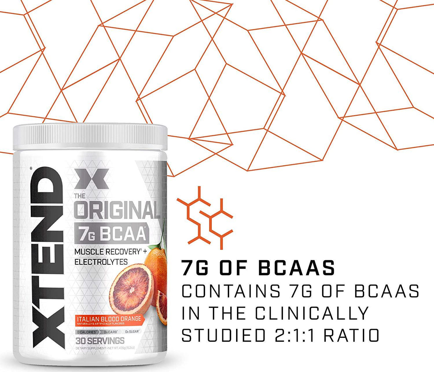 Scivation Xtend BCAA Powder, Branched Chain Amino Acids, BCAAs, Blood Orange, 30 Servings
