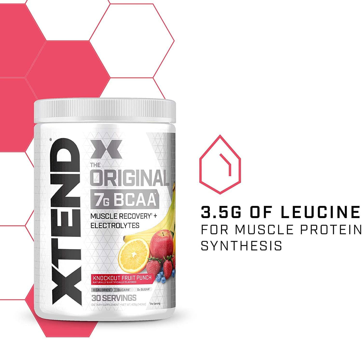 Scivation Xtend BCAA Powder, Branched Chain Amino Acids, BCAAs, Fruit Punch, 30 Servings