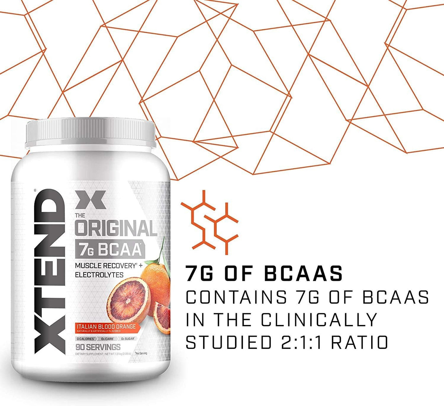 Scivation Xtend BCAA Powder, Branched Chain Amino Acids, BCAAs, Blood Orange, 90 Servings