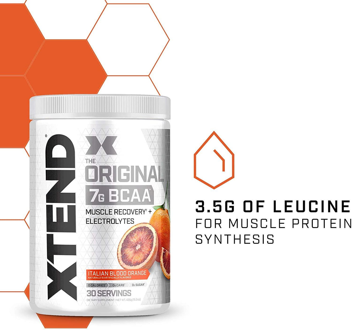 Scivation Xtend BCAA Powder, Branched Chain Amino Acids, BCAAs, Blood Orange, 30 Servings