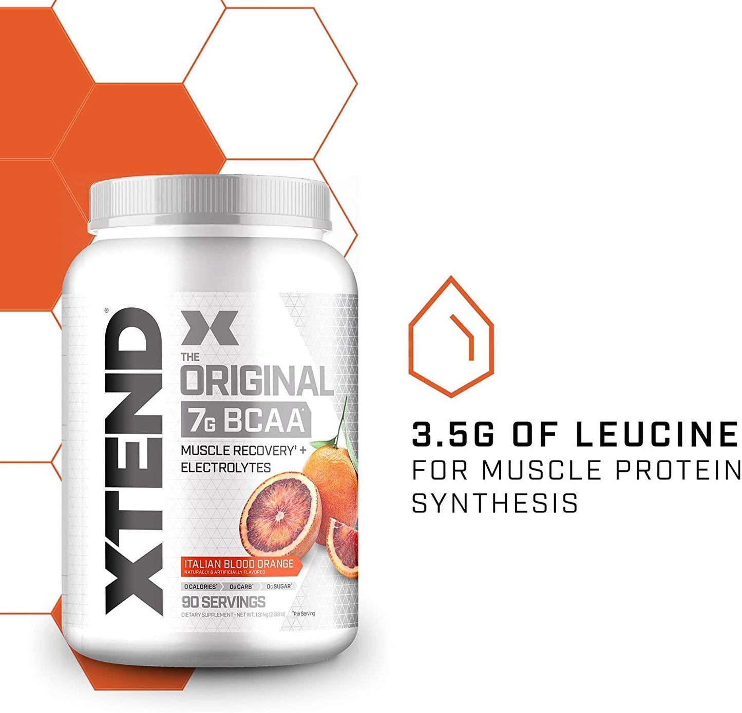 Scivation Xtend BCAA Powder, Branched Chain Amino Acids, BCAAs, Blood Orange, 90 Servings