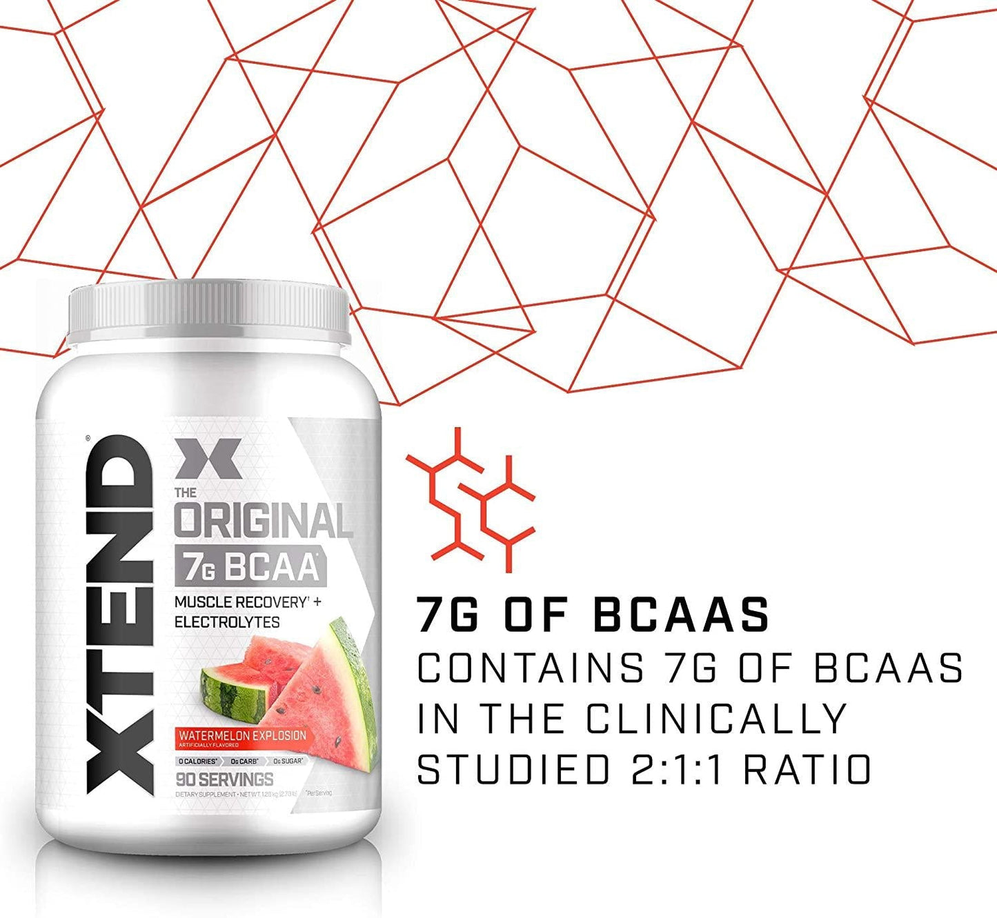 Scivation Xtend BCAA Powder, Branched Chain Amino Acids, BCAAs, Watermelon, 90 Servings