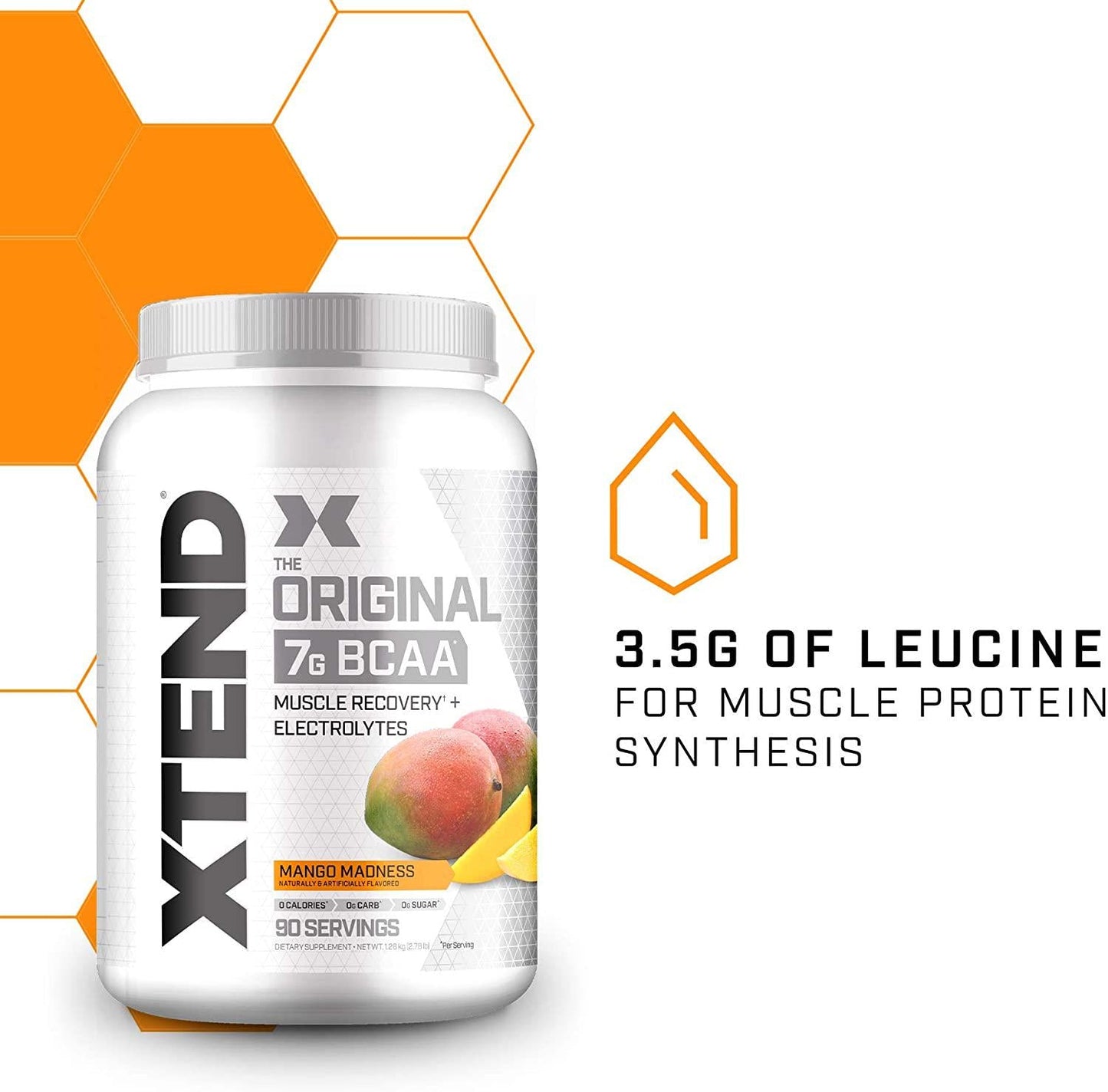 Scivation Xtend BCAA Powder, Branched Chain Amino Acids, BCAAs, Mango, 90 Servings