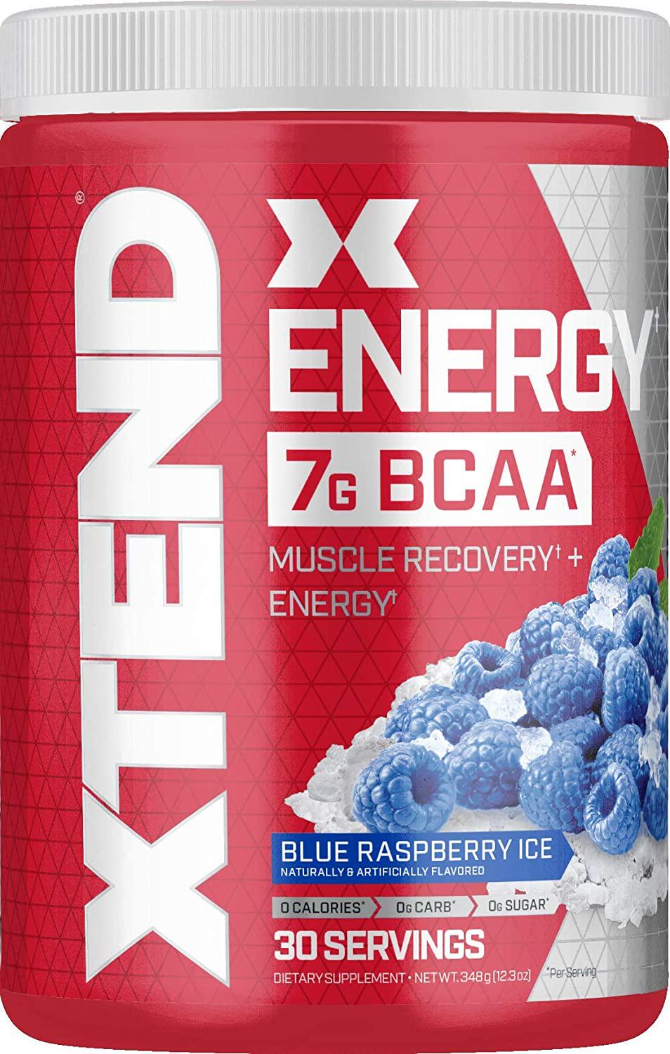 Scivation Xtend Energy BCAA Powder with Caffeine, Blue Raspberry, 30 Servings