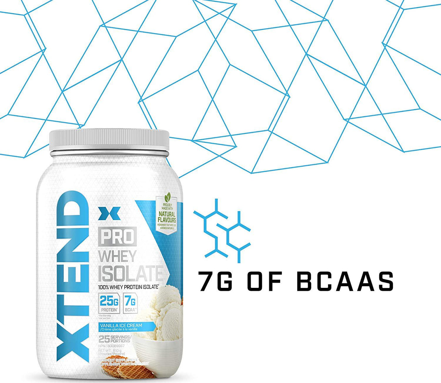 Scivation Xtend Pro, 100% Whey Protein Isolate Powder, Vanilla Ice Cream, 810g