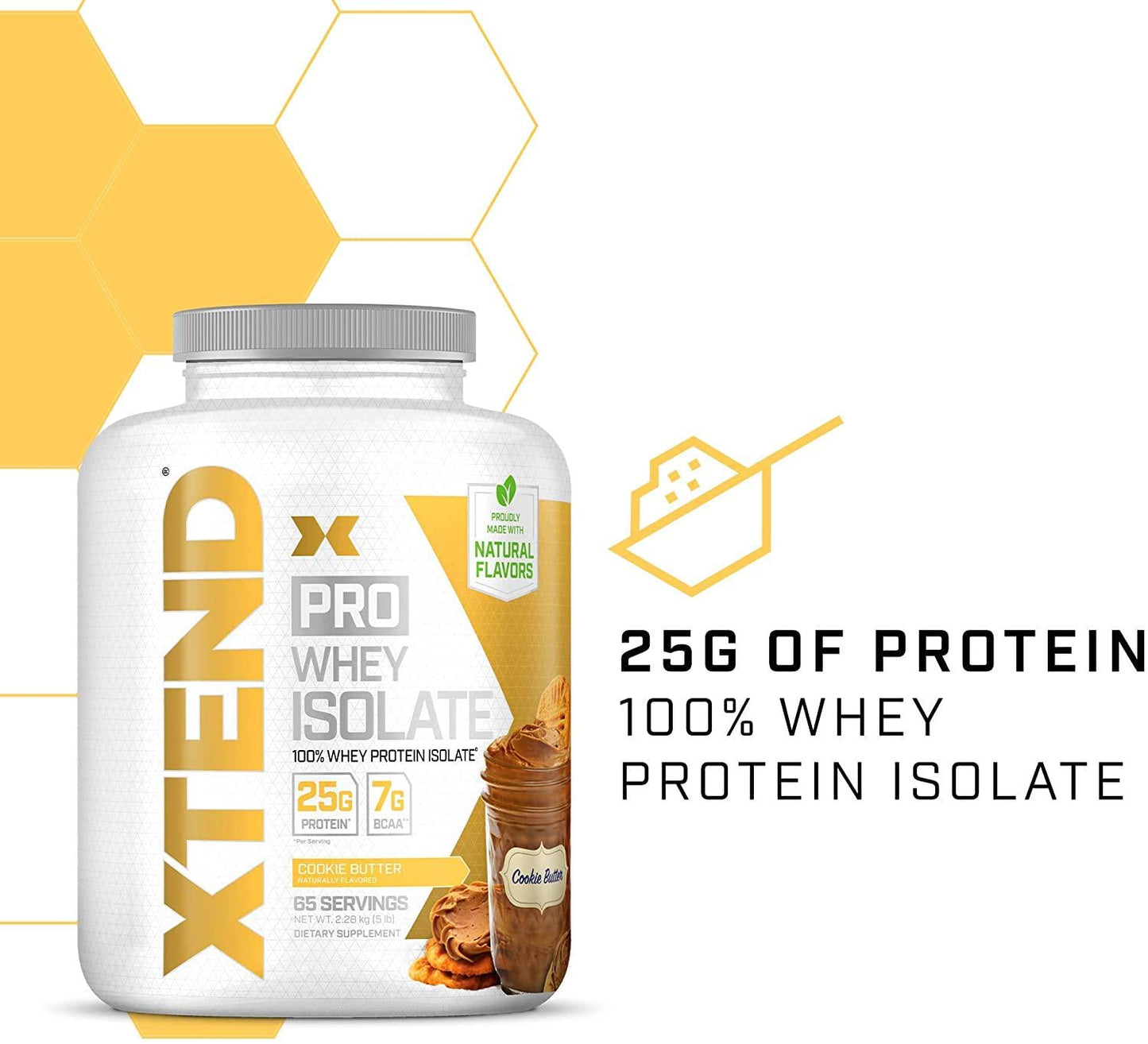 Scivation Xtend Pro, 100% Whey Protein Isolate Powder, Cookie Butter, 2.28kg