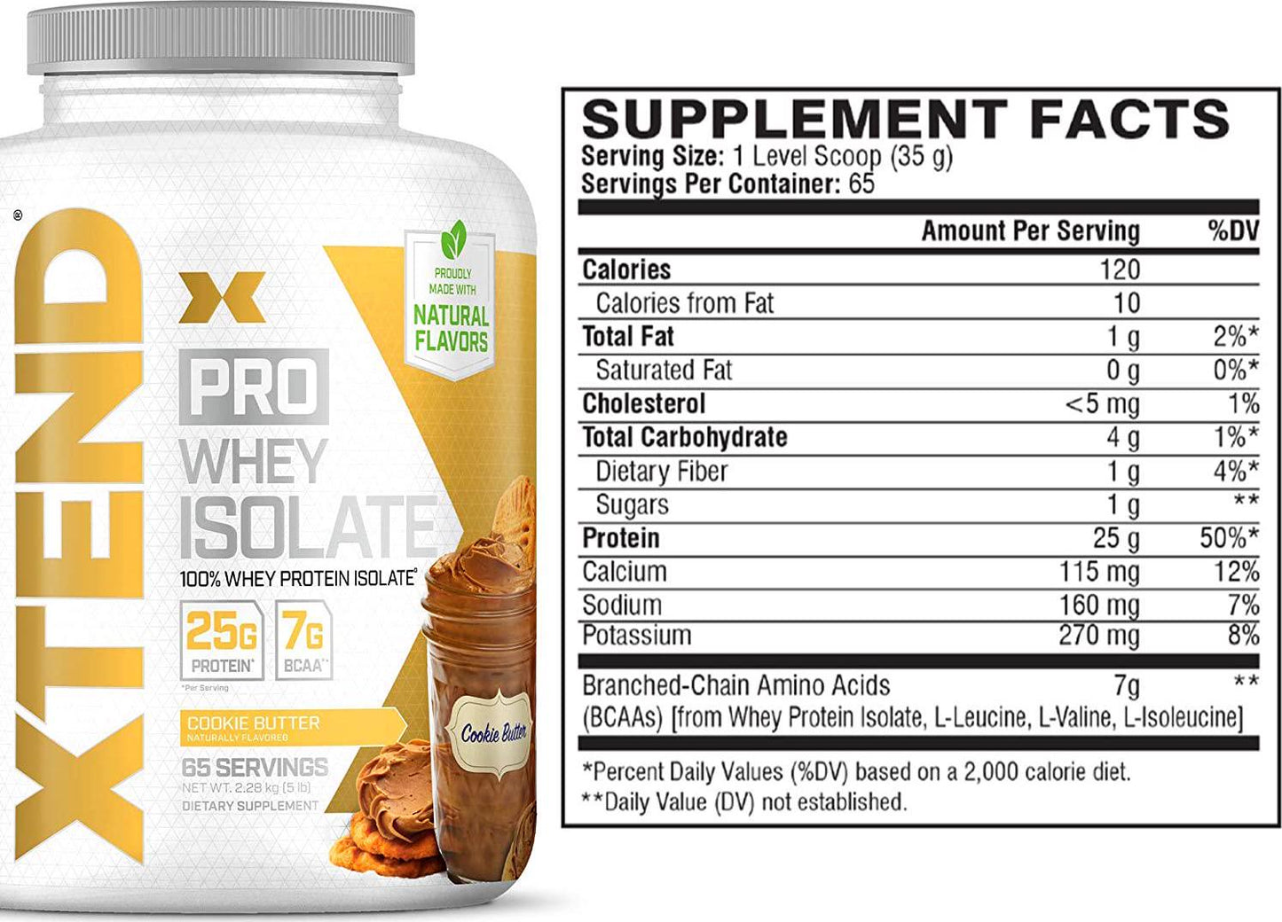 Scivation Xtend Pro, 100% Whey Protein Isolate Powder, Cookie Butter, 2.28kg