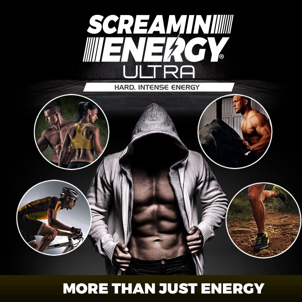 Screamin Energy Ultra, Pre-Workout Energy Shot with Caffeine, L-Arginine AKG, Alpha GPC, and Ginseng, French Roast Caramel Coffee Flavor, 24 Count