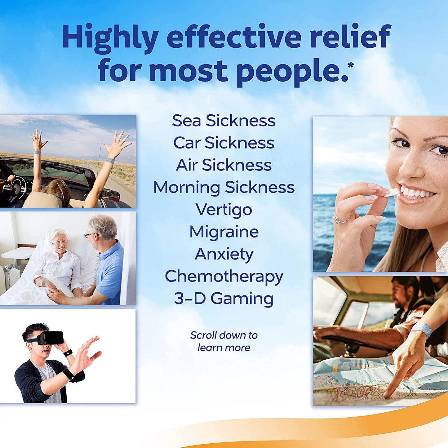 Sea-Band Anti-Nausea Ginger Gum For Motion and Morning Sickness, 24 Pieces