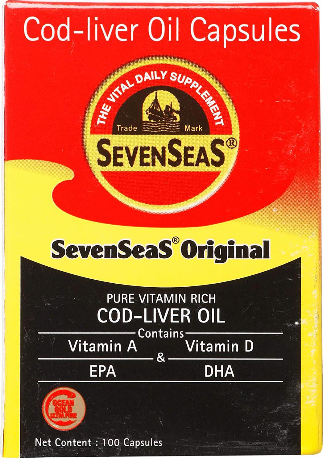 Seacod Cod-liver Oil Capsules ,Omega-3 Fatty Acid, Vitamin A, Vitamin D 100 Capsules