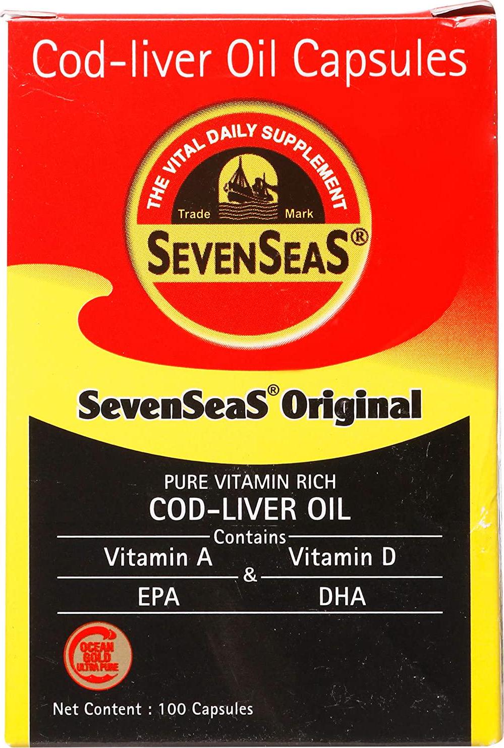 Seacod Cod-liver Oil Capsules ,Omega-3 Fatty Acid, Vitamin A, Vitamin D 100 Capsules