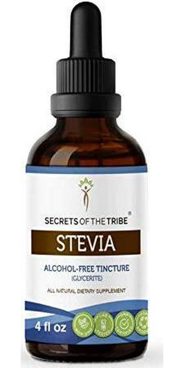 Secrets Of The Tribe Stevia Alcohol-Free Tincture (Glycerite) 653 mg Organic Stevia (Stevia Rebaudiana) Dried Leaf (4 Fl Oz) Blood Sugar Supplement
