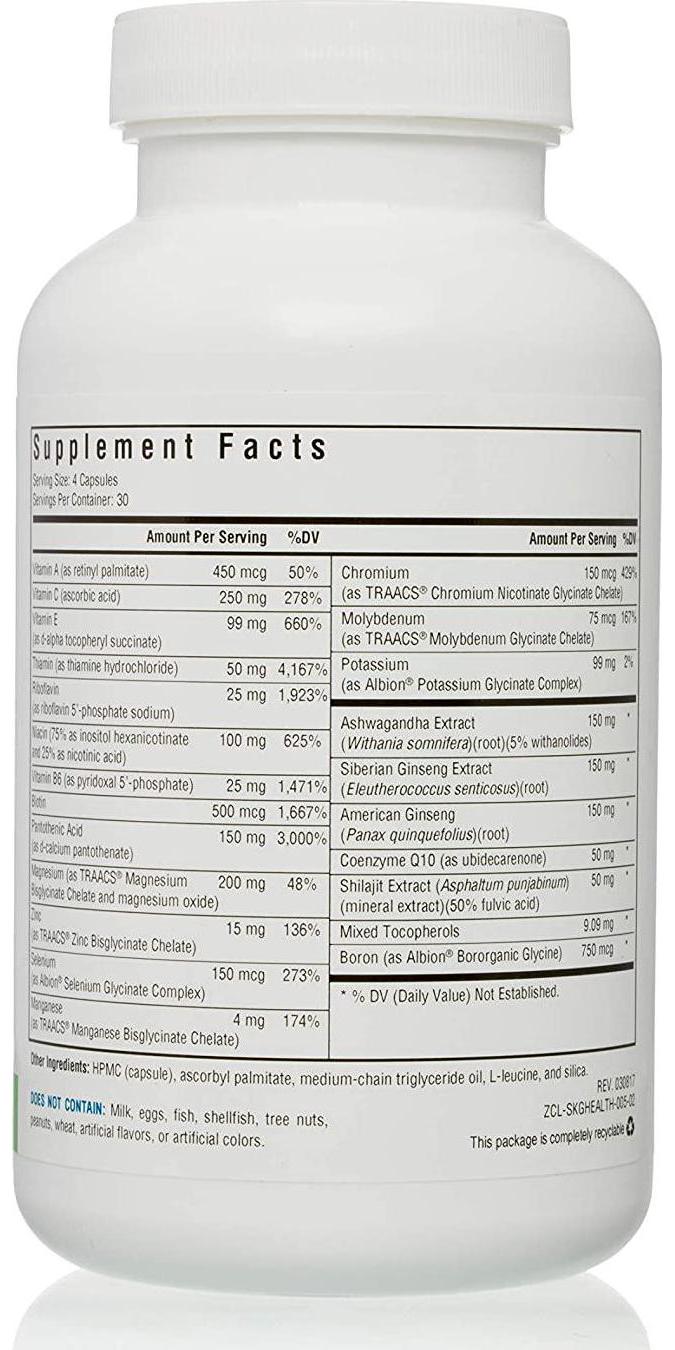 Seeking Health | Optimal Start | Daily Multivitamin Without B12, Iron, Calcium or Folate | Adaptogenic Herbs