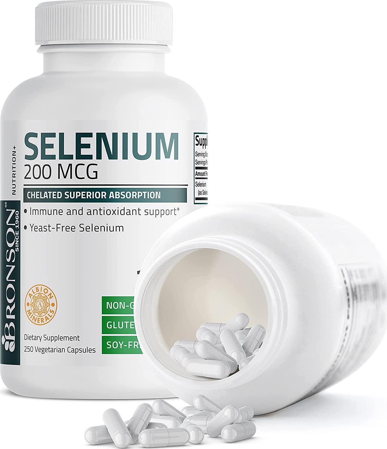 Selenium 200 Mcg for Thyroid, Prostate and Heart Health - Selenium Amino Acid Complex - Essential Trace Mineral with Superior Absorption, Non GMO, Gluten Free, Soy Free, 250 Capsules