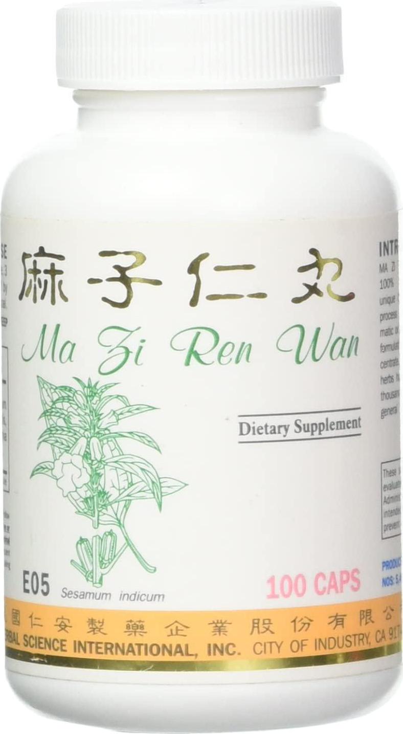 Sesamum Constipation Formula Dietary Supplement 500mg 100 Capsules (Ma Zi Ren Wan) E05 100% Natural Herbs