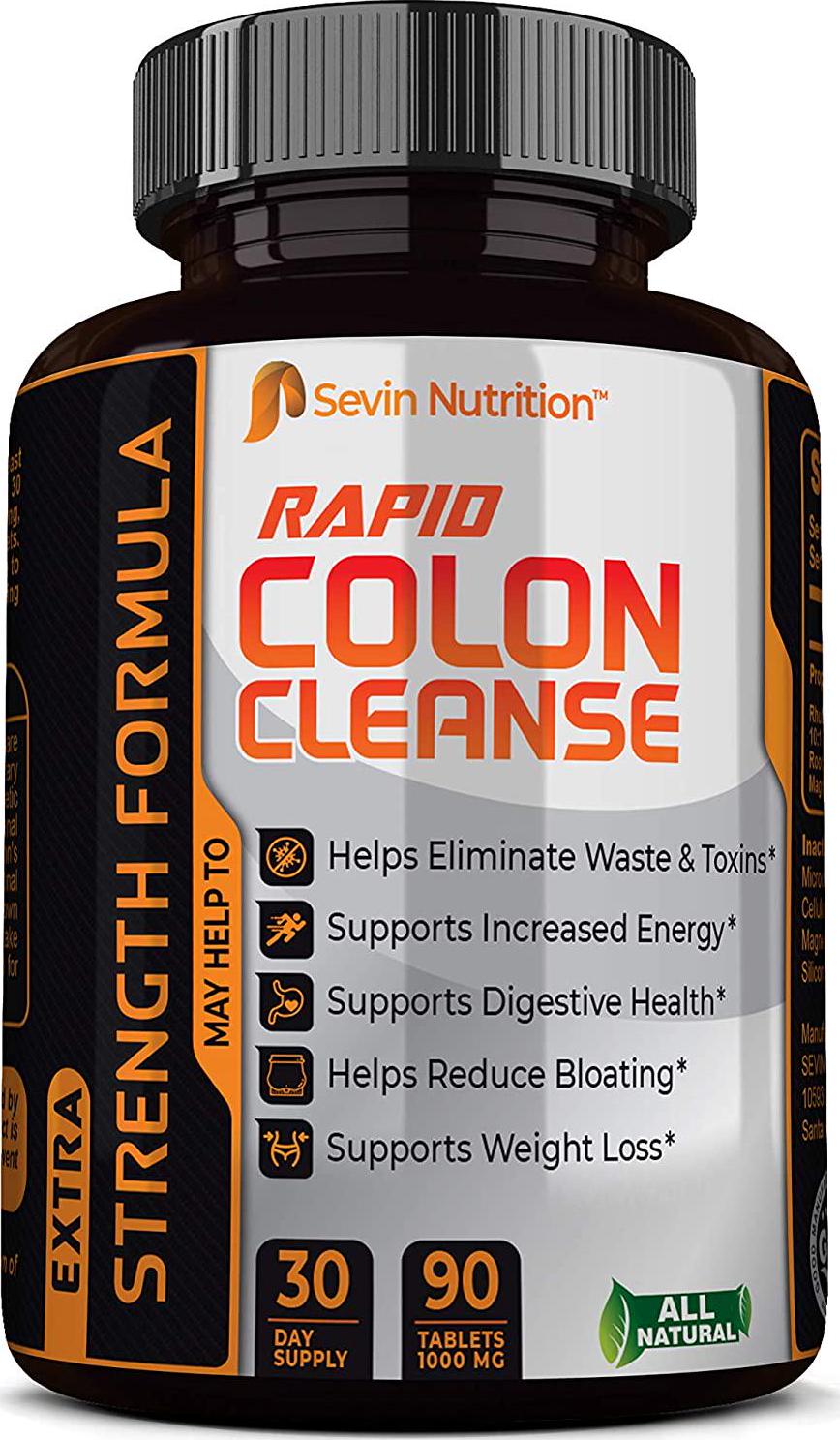 Sevin Nutrition Rapid Colon Cleanse - Colon Cleanse Detox for Men and Women for Healthy Digestive Health, Weight Loss. 30 Day Supply