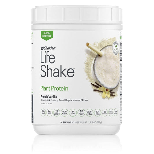Shaklee - Life Shake Plant Protein Powder - Meal Replacement Shake - 14 Servings - French Vanilla