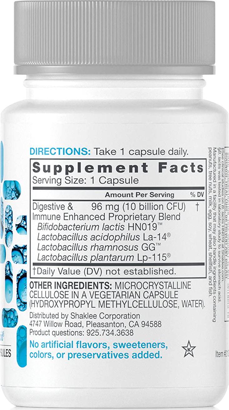 Shaklee Optiflora DI probiotic for Digestive and Immune Health 30 Capsules