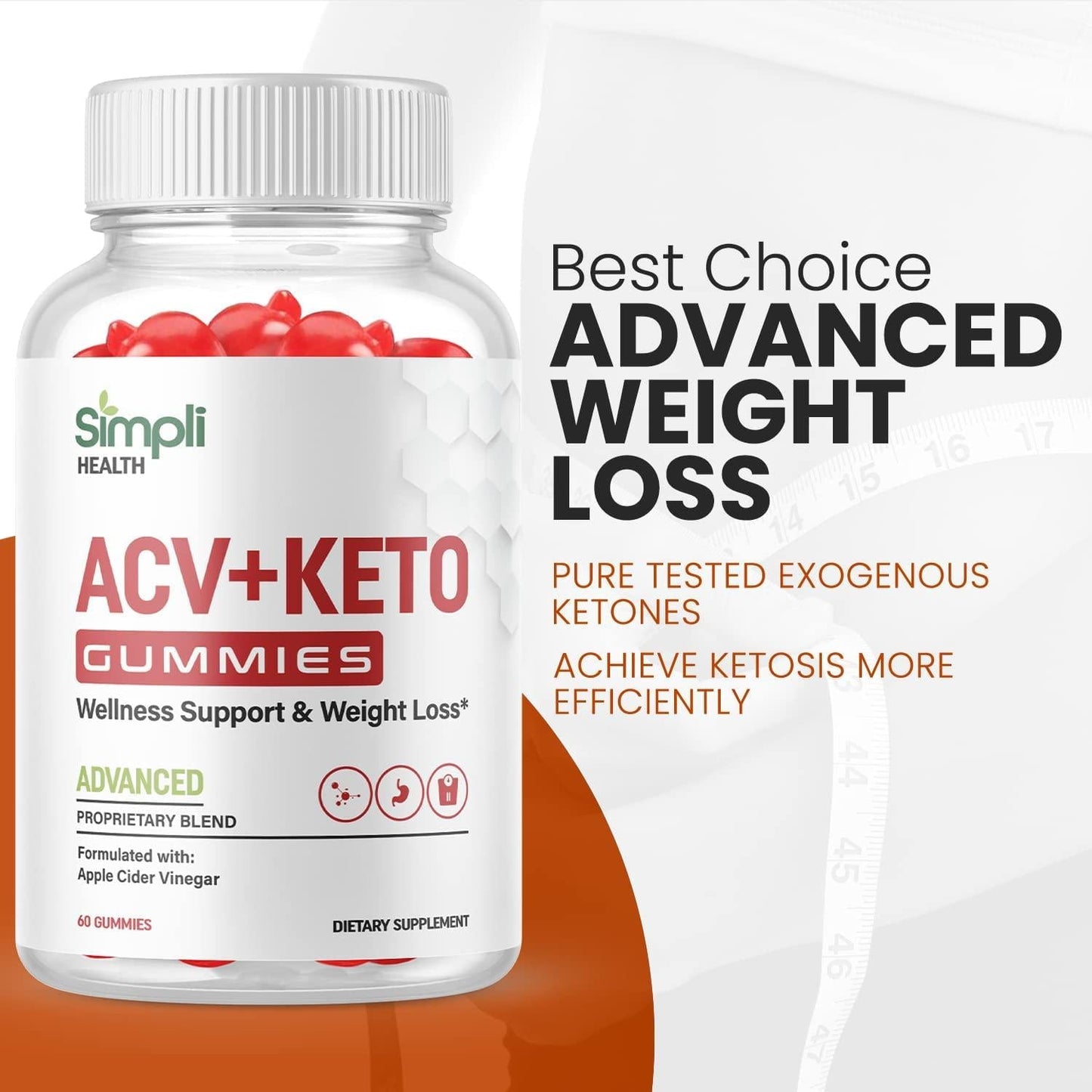 Simpli Health ACV Ketosis Gummies (3 Pack)