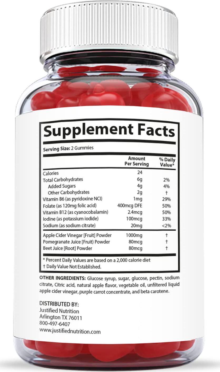 Simpli Health ACV Keto Gummies 1000MG with Pomegranate Juice Beet Root B12 60 Gummys