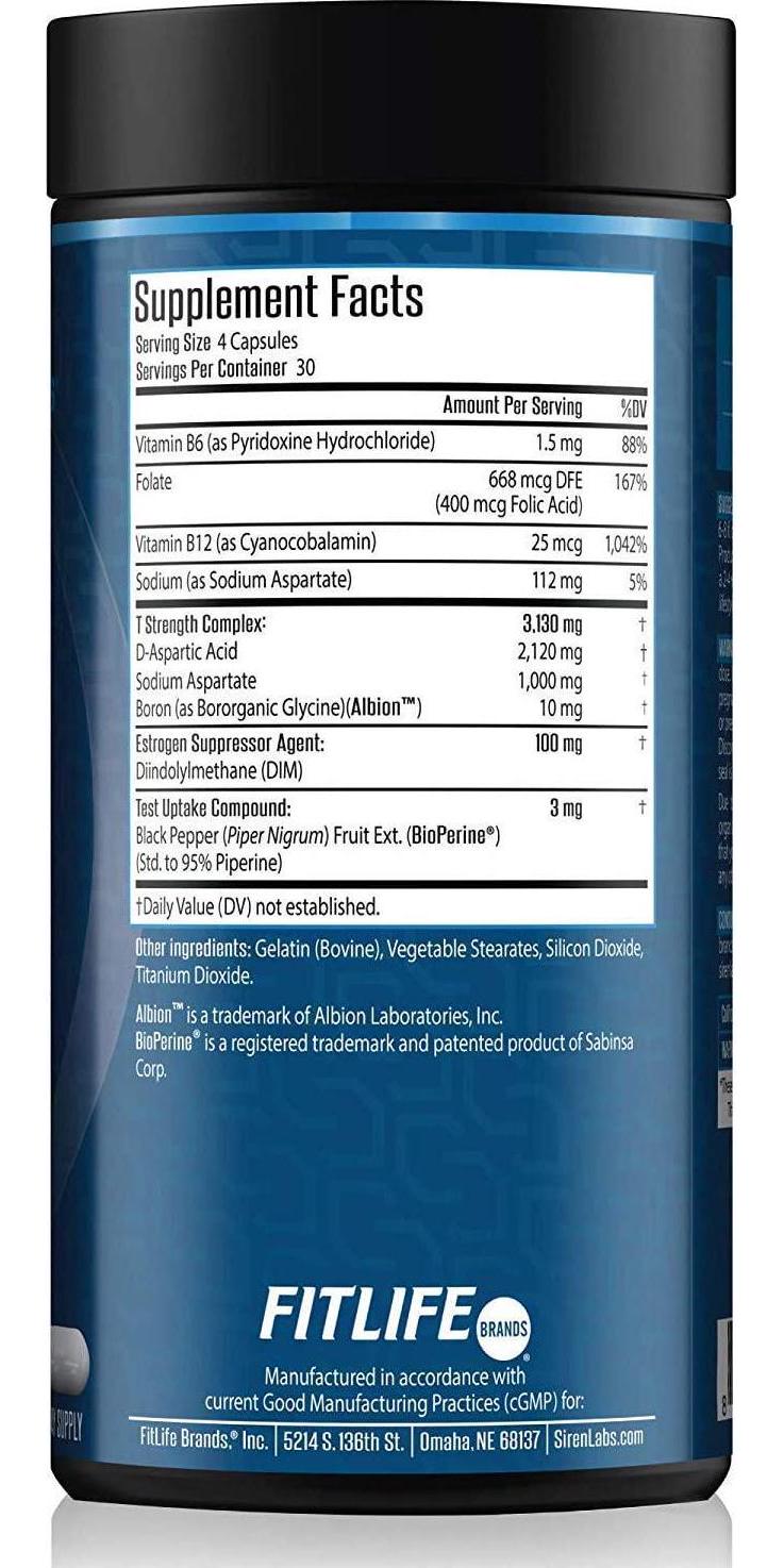 Siren Labs D1-T Strength Monster Muscle (120 Capsules) and Siren Labs Vaso-VOL Liquid Muscle Pump Volumizer (Mixed Berry)