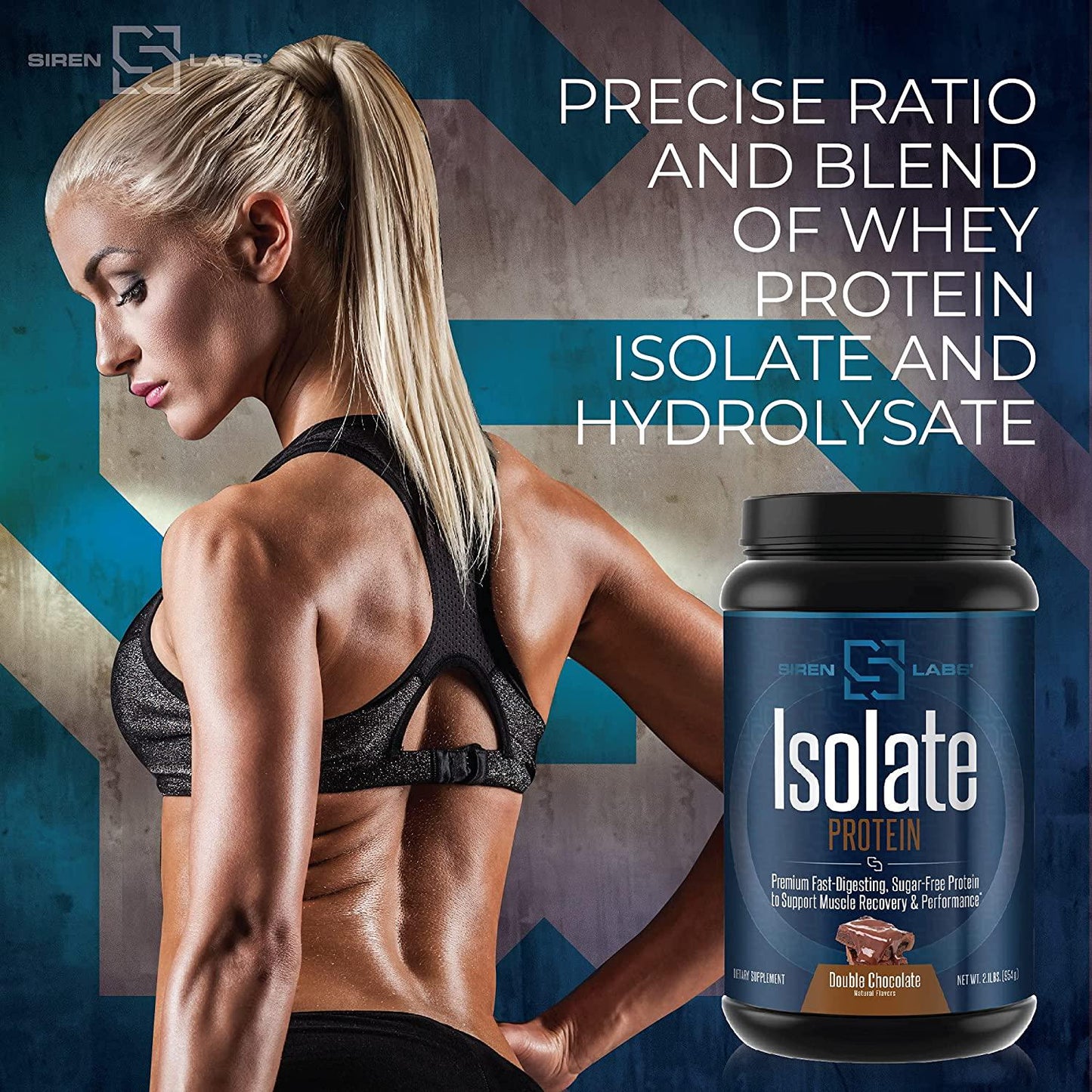 Siren Labs Isolate Premium Whey Protein Powder Keto Isolate and Hydrolysate with Amino Acids Including Glutamine for Lean Muscle Growth and Recovery - Decadent Chocolate (30 Servings)