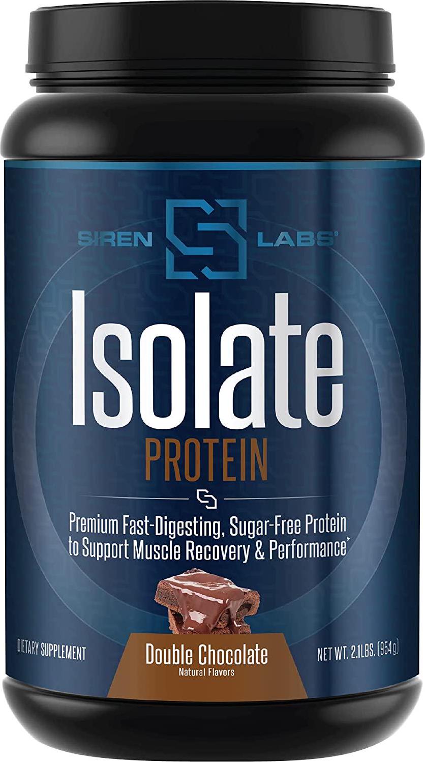 Siren Labs Isolate Premium Whey Protein Powder Keto Isolate and Hydrolysate with Amino Acids Including Glutamine for Lean Muscle Growth and Recovery - Decadent Chocolate (30 Servings)
