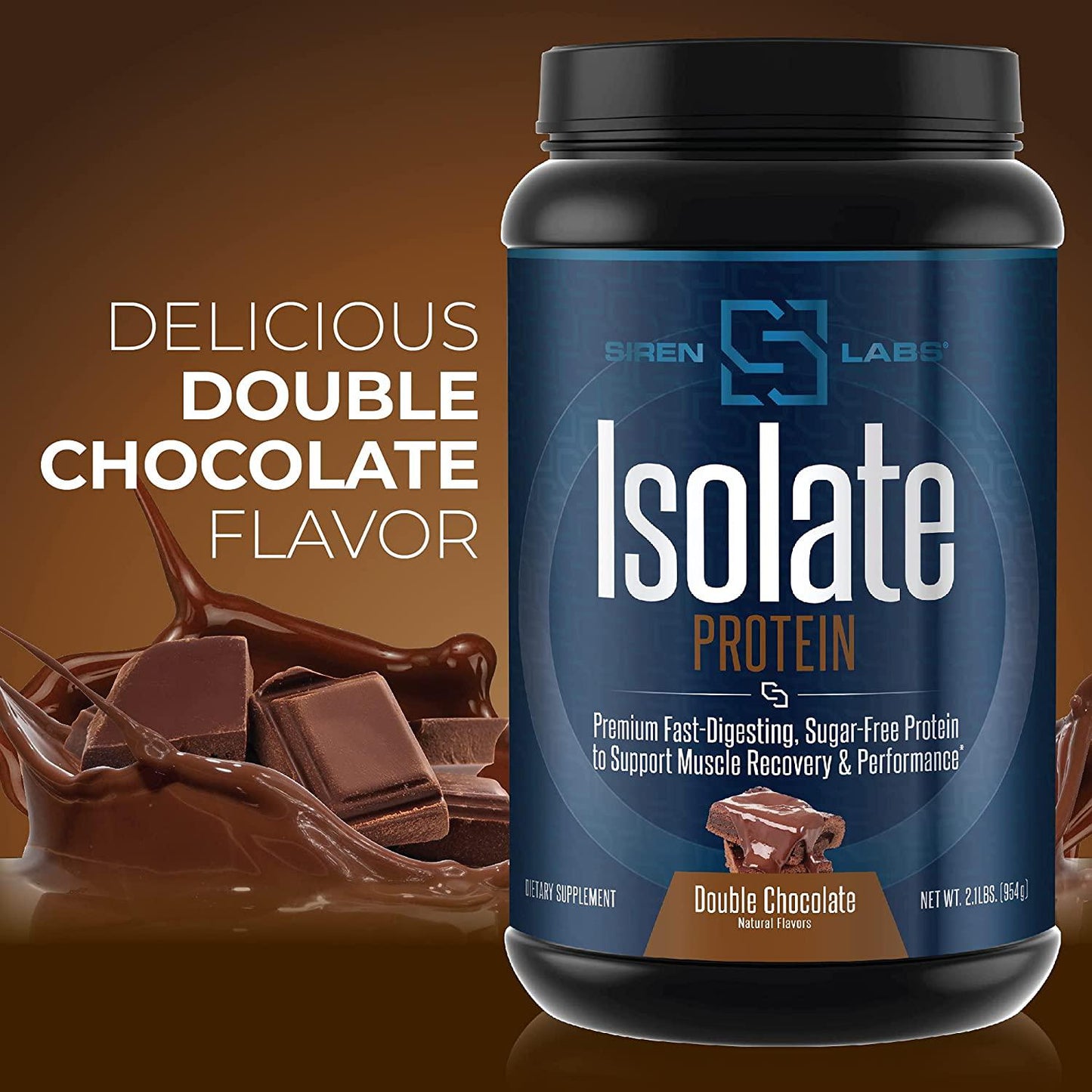 Siren Labs Isolate Premium Whey Protein Powder Keto Isolate and Hydrolysate with Amino Acids Including Glutamine for Lean Muscle Growth and Recovery - Decadent Chocolate (30 Servings)