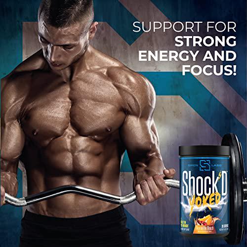 Siren Labs Shock D Yoked High Stim Pre-Workout Caffeine, Taurine, Citrulline Malate, Agmatine, Betaine Anhydrous High Energy and Powerful Muscle Pumps-Nitric Oxide Flex on The Beach (30 Servings)