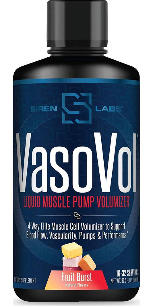 Siren Labs Vaso-VOL Liquid Muscle Pump Volumizer. Support for Pumps/Vascularity/Performance (Fruit Burst)